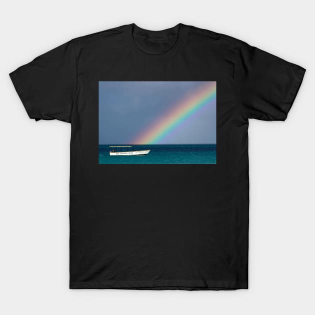 RAINBOW ON THE SEA DESIGN T-Shirt by SERENDIPITEE